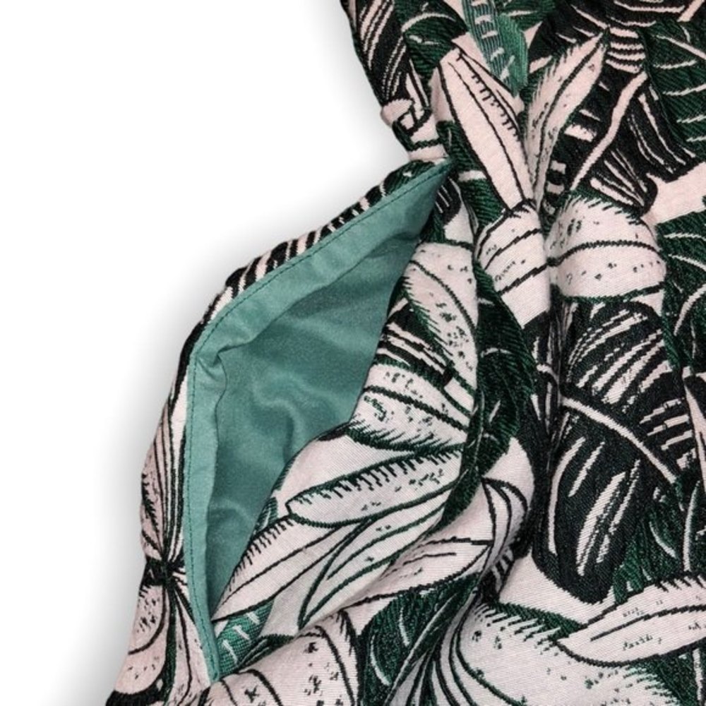 Eva Mendes Jacquard Del Mar Dress Green S strapless Palm summer spring wedding S - Picture 6 of 9